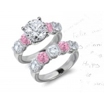 Premier Colored Diamonds Designer Collection - Pink Colored Diamonds & White Diamonds Fancy Pink Diamond Engagement Ring