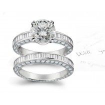 Finely Crafted Diamond Engagement Ring and Wedding Band and Diamond Halo Side