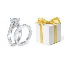 Perfectly-paired Engagement and Wedding Ring Bridal Set.