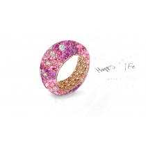 Fabulous Multi-Colored Diamonds & Precious Stones Eternity Band Rings