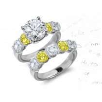 Premier Colored Diamonds Designer Collection - Yellow Colored Diamonds & White Diamonds Yellow Diamond Engagement Ring