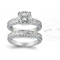 Diamond Engagement & Wedding Halo Diamond Ring & Band in Platinum & Gold
