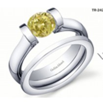 Exclusive Style Tension Set Jewelry: Tension Set Yellow Diamond Rings