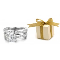 Pre-Set Engagement Diamond Side Accent Platinum Ring. 