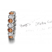 Discover Pink Orange Sapphires & Diamonds Eternity Ring