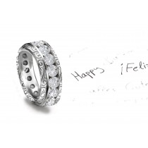 Art of Jewel: Mesmerizing Antique Style Diamond Wedding Band Sides Profusely Embossed with Scroll, Floral & Leaf Motifs