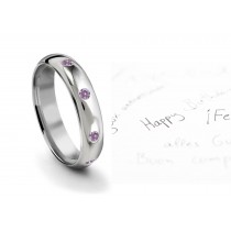 Burnish Round Purple Diamond Eternity Ring