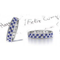 New Sapphire & Diamond Eternity Wedding Band