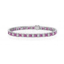 New Pink Sapphire & Diamond Bracelet and Necklace