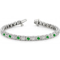 Emerald & Diamond Bracelet and Necklace