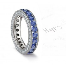 Good Translucent, Pure Hues Sapphire White Diamond Wedding Gold Band