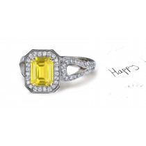 Unique: Yellow Sapphire & Diamond Micro Pave Ring