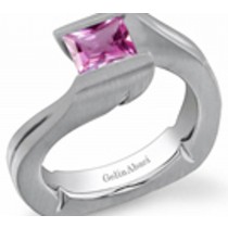 Princess Cut Pink Sapphire Gemstone Engagement Rings