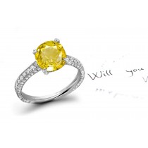 Fascinating: Fine Designer Yellow Sapphire & Diamond Micro Pave Ring