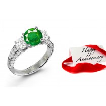 Emerald Ring: Premier Designer Diamond & Emerald Engagement Ring