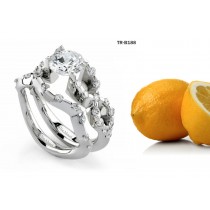 Tension Setting Diamond Wedding & Engagement Rings Set in Platinum