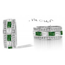 Stacked Emerald & Diamond Eternity Ring