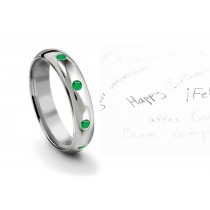 Burnish Round Emerald Eternity Ring