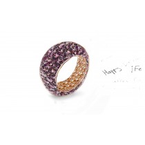 Fabulous Multi-Colored Diamonds & Precious Stones Eternity Band Rings