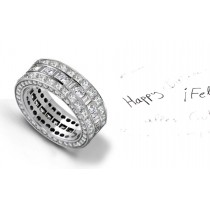 Glittering: Eternity Ring with Diamonds in Center & Shank Sides