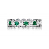 Expertly Crafted Precision Set High Quality Diamond & Emerald Eternity Band Rings