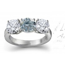 Premier Colored Diamonds Designer Collection - Blue Colored Diamonds & White Diamonds Fancy Blue Diamond Engagement Rings