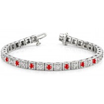 Ruby & Diamond Bracelet and Necklace