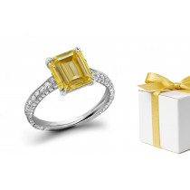Imagination: Fine Designer Yellow Sapphire & Diamond Micro Pave Ring