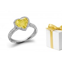 Anniversary: Fine Designer Yellow Sapphire & Diamond Micro Pave Ring