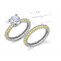 Glittering: Fine Designer Yellow Sapphire & Diamond Micro Pave Ring