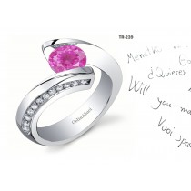 Premier Diamond Jewelry: Tension Set Pink Sapphire Diamond Rings