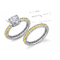 Glittering: Yellow Sapphire & Diamond Micro Pave Ring 