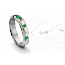 Burnish Set Heart Emerald Eternity Ring