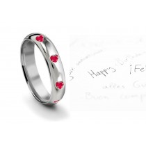 View & Mesmerize Heart Ruby Burnish Set Womens Endless Love Eternity Ring