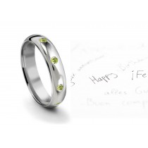 Burnish Round Green Diamond Eternity Ring