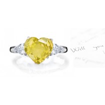2013 Catalog No. 5 - Product Details: Beauty & Style: Yellow Heart Sapphire & Diamond Pears Designer Rings