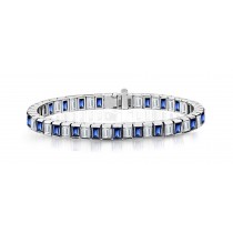 New Blue Sapphire & Diamond Bracelet and Necklace