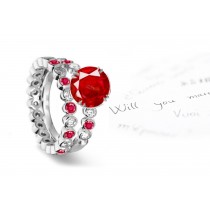 Made And Sold Only By: Prong Set 1.0 ct Ruby on Bezel Set Ruby Diamond Eternity Ring & Gold Band Could Be Made with Larger Precious Gemstones