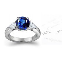 Zodiacal Signs: Wonderful Fine Blue Sapphire .38 Carat Diamond Rounds Ring Set in 14k White Gold 1.06 CT