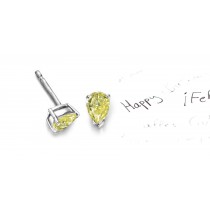 Brilliant Colored Diamonds Designer Collection - Yellow Colored Diamonds & White Diamonds Fancy Yellow Diamond Hoop Earrings