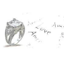 Platinum Hand Engraved Filigree Engagement Setting