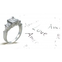 Platinum Hand Engraved Filigree Engagement Setting