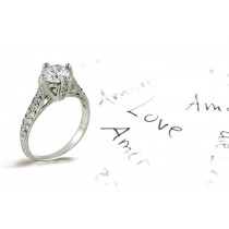 Platinum Hand Engraved Filigree Engagement Setting