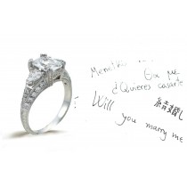 Platinum Hand Engraved Filigree Engagement Setting