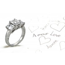 Platinum Hand Engraved Filigree Engagement Setting