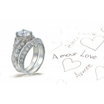 Platinum Hand Engraved Filigree Engagement Setting