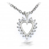 Platinum heart pendant with platinum pendant chain