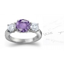 Elegant: Pink Sapphire & Diamond Designer Engagement Ring