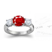 As Red As Your True Love: Sparkling Vivid Ruby Diamond Engagement Rings