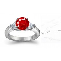 Strikingly Elegant: Crimson Red Designer Ruby Diamond Engagement Rings